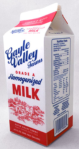 Milk - Retro 1980s - Whole - Carton - Half Gallon