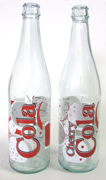 Cola - Circles - Regular or Cherry Glass Bottles - 12 oz