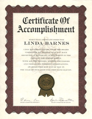 Certificate of Accomplishment