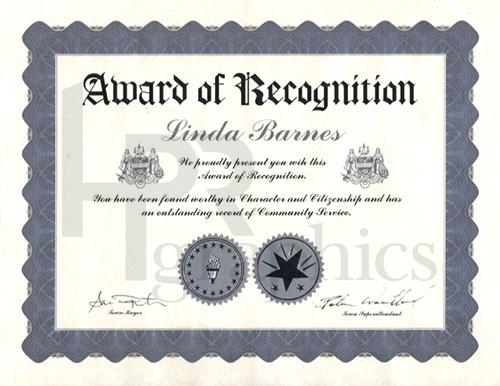 Award of Recognition
