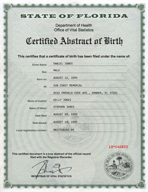 Birth Certificate 01