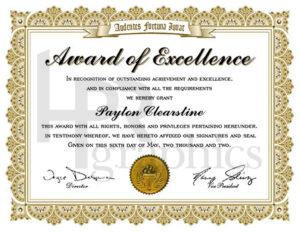 Certificate of Excellence