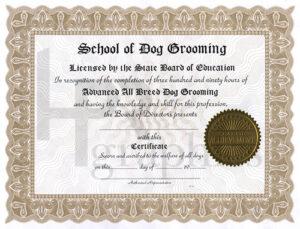 School of Dog Grooming Certificate
