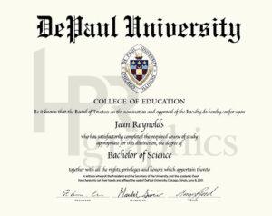 DePaul University Diploma