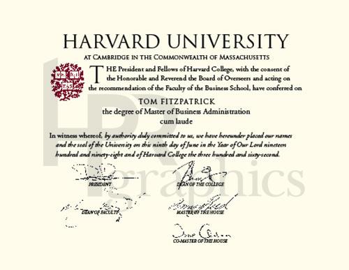 Harvard University Diploma