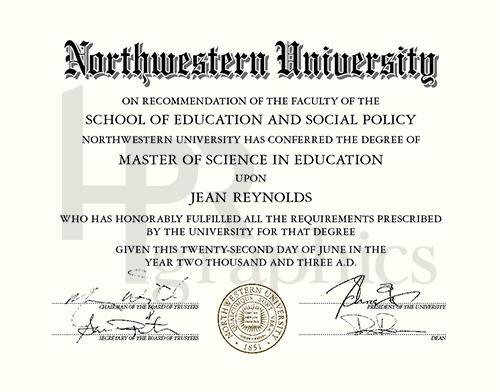 Northwestern University Diploma