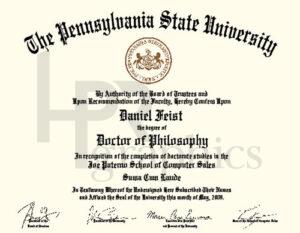 Pennsylvania State University Diploma