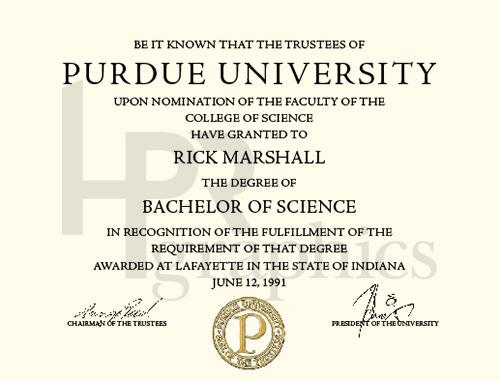 Purdue University Diploma