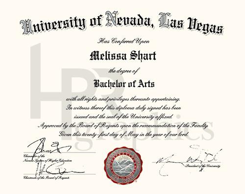 University of Nevada, Las Vegas, Diploma