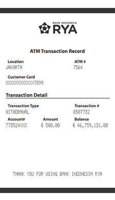 Receipt - Foreign - ATM 1