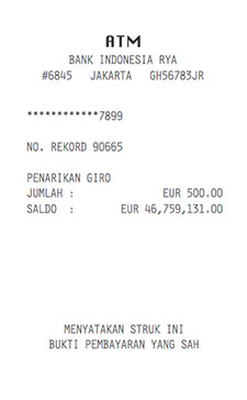 Receipt - Foreign - ATM 2