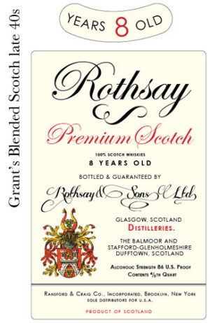 Rothsay Premium Scotch - 1940s - Grant's Scotch Look-Alike