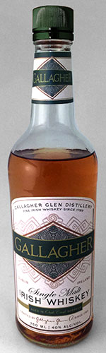 Gallagher Single Malt Irish Whiskey