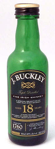 J Buckley Irish Whiskey - 50mL Airline