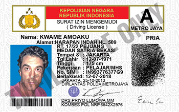 Driver's License - International - Indonesia - OLDER FORMAT
