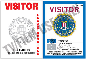 FBI Visitor Clip-on IDs