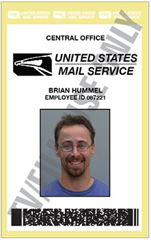 US Mail Service Worker Photo ID