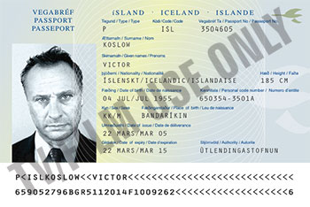 Passport Photo Page - Iceland