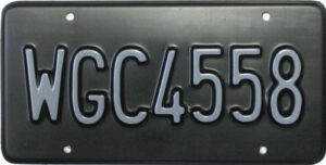 License Plate - Generic - Black w/ Grey
