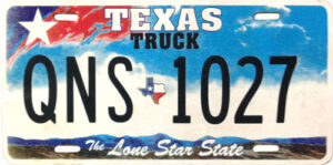 License Plate - USA - Texas - Truck - Flat Metal