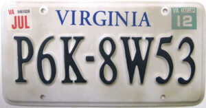License Plate - USA- Virginia - Aged