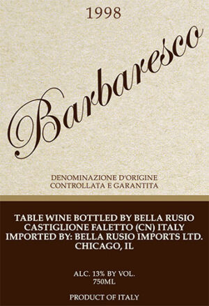Wine - Barbaresco - 1998