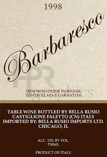 Wine - Barbaresco - 1998