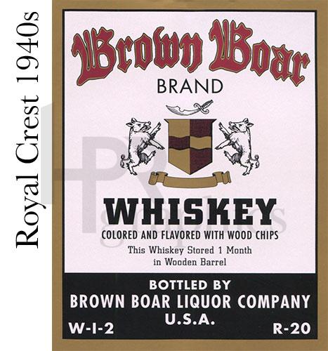 Liquor - Brown Boar Whiskey - 1940s