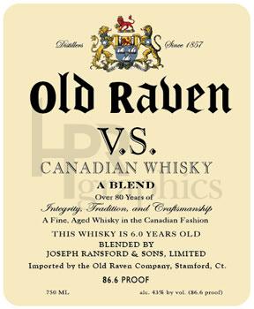 Liquor - Old Raven Whiskey - 1940s