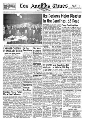 Newspaper - Los Angeles Times - October 1954