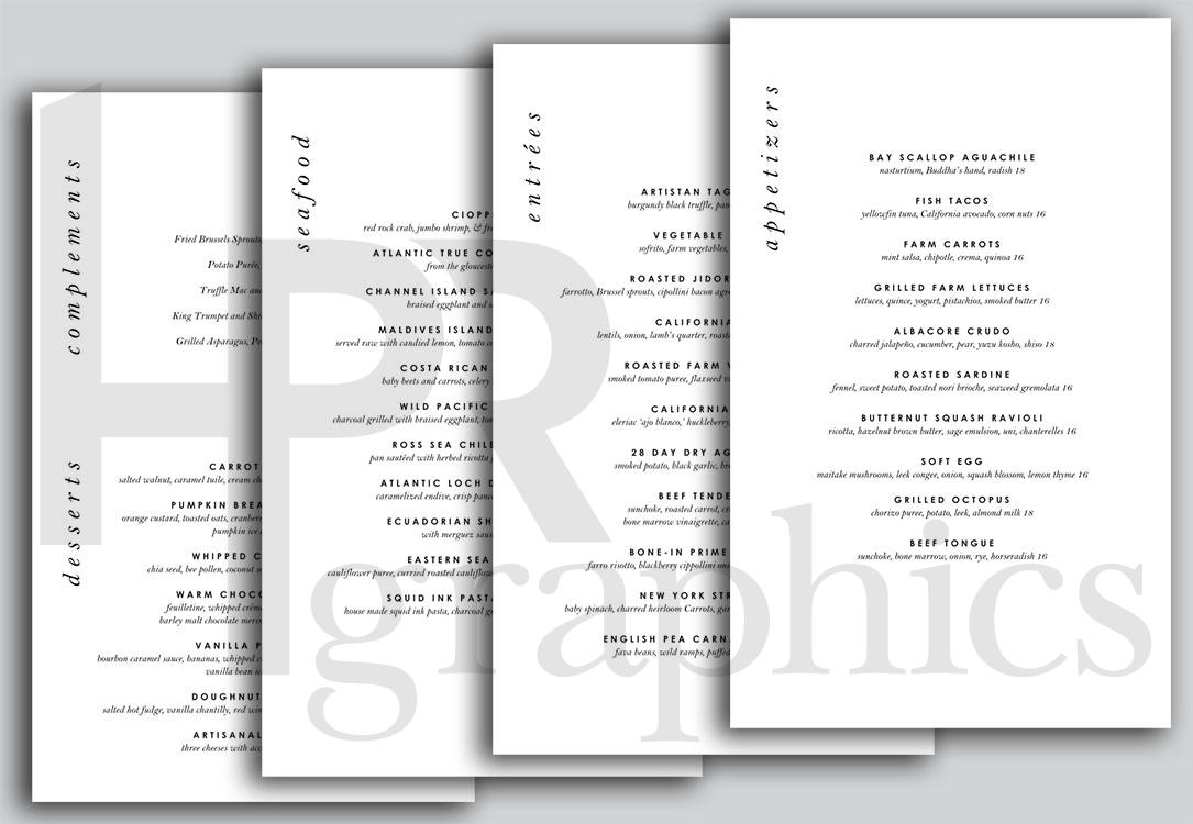 California French - Menu Insert