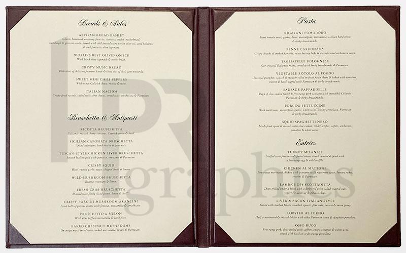 Italian - Menu Insert