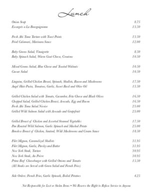 French - Lunch - Menu Insert