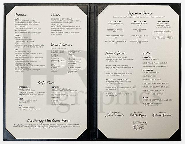 Steakhouse - Menu Insert