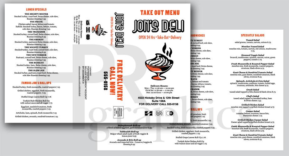 Jons Deli - Takeout Menu