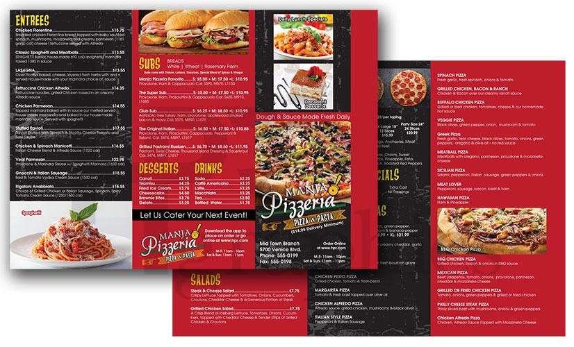 Manja Pizzeria - Takeout Menu