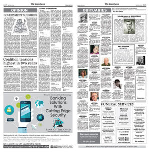 Interior Spread - Star Current - Obituaries