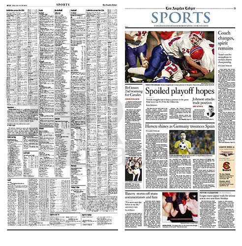 Section Cover - Los Angeles Ledger Sports (LA Times Style)