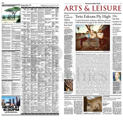 Section Cover - Los Angeles Ledger Arts (LA Times Style)