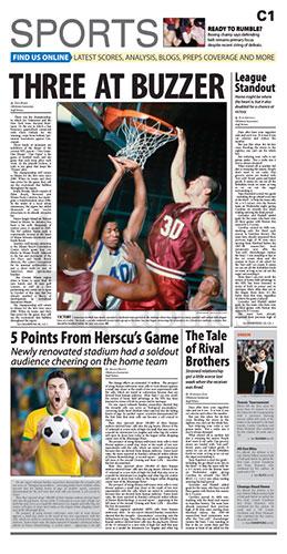 Section Cover - Sports - Three At Buzzer