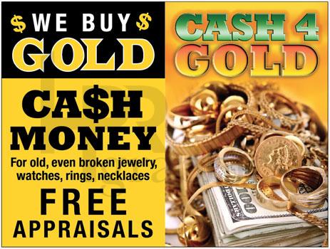 Advertising Poster - Sandwich Board - Gold