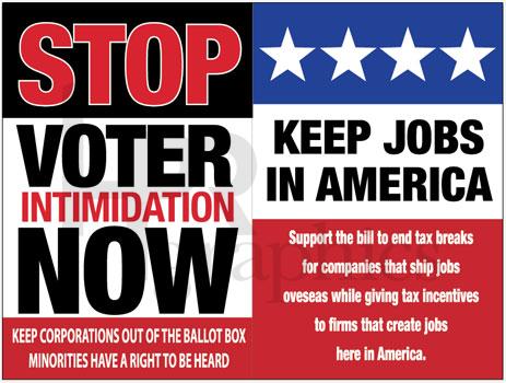 Advertising Poster - Sandwich Board - Voter Intimidation