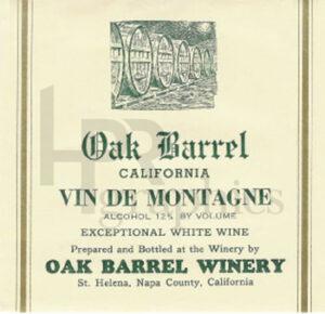 Wine - Oak Barrel Vin De Montagne - 1940s
