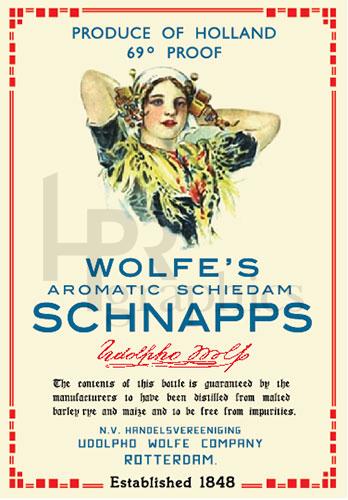 Liquor - Wolfes Schnapps - 1940s