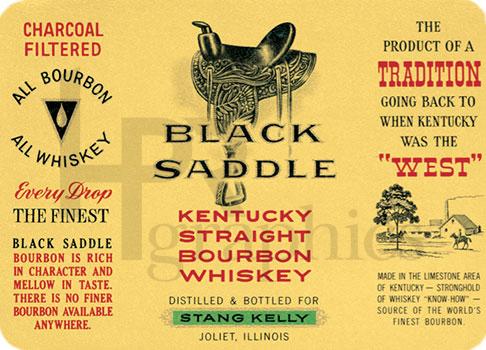 Liquor - Black Saddle Bourbon - 1940s