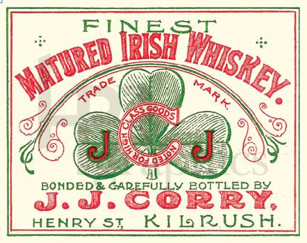 Liquor - JJ Corry Irish Whiskey - 1880s