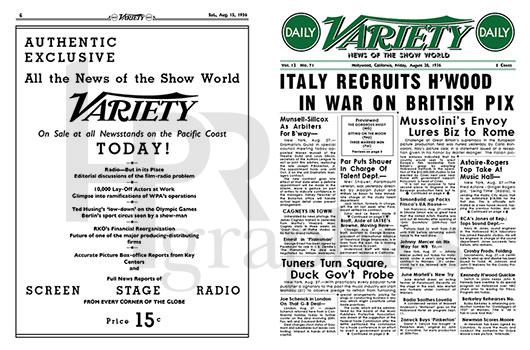 Magazine - Daily Variety - 1936