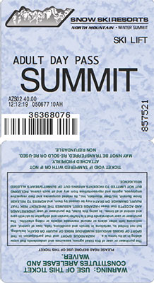 Ski Lift Ticket 02