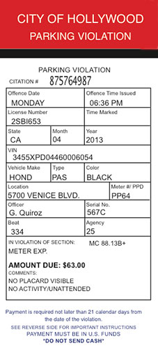 Parking Ticket - Los Angeles