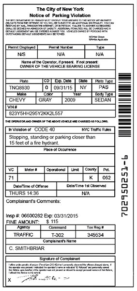 Parking Ticket - NYC